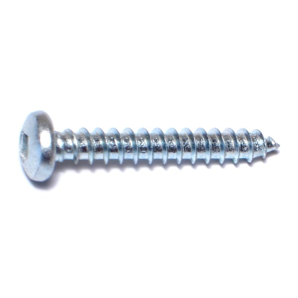 Midwest Fastener Sheet Metal Screw, #12 x 1-1/2 in, Zinc Plated Steel Pan Head Square Drive, 100 PK 08736 - main